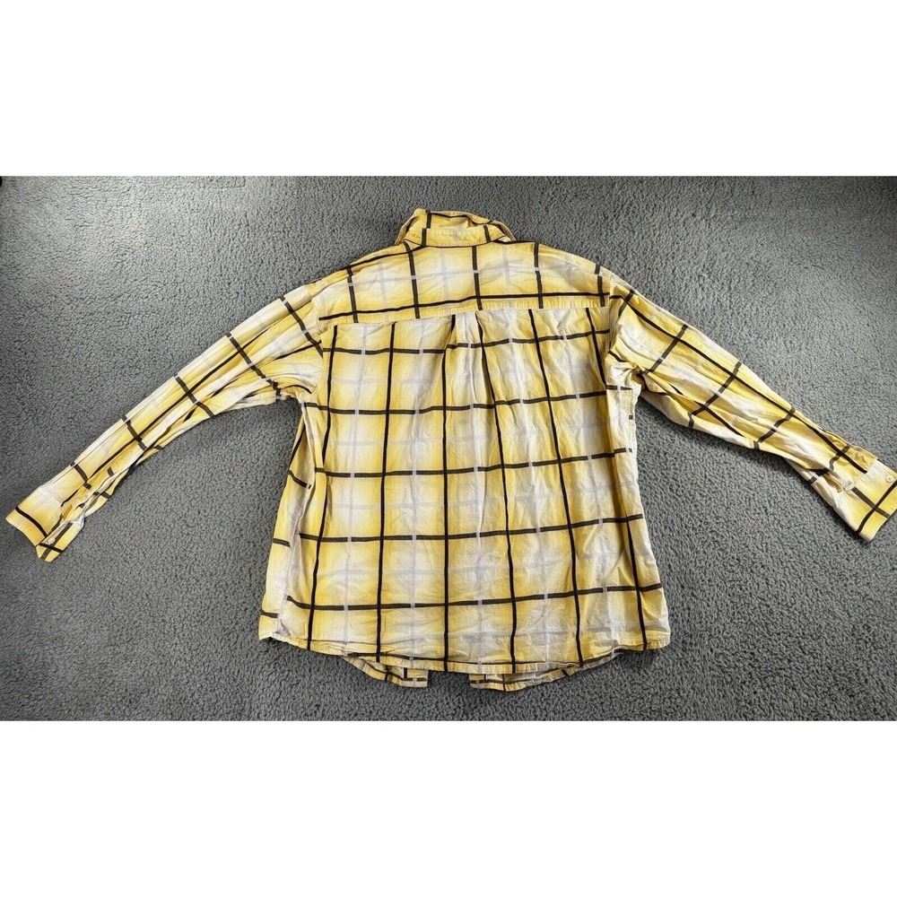 Enyce Shirt Men XL Button Up Yellow Plaid L/S Y2K Streetwear Skater Grunge Vtg - Picture 4 of 11